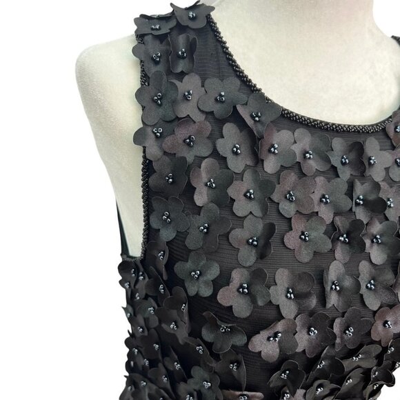 VERO Moda🖤Black Shift Dress Flower Appliques Size Small - Picture 4 of 11